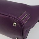 BURBERRY Shoulder Bag Leather Purple Silver Auth 198744A-9