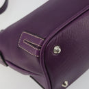 BURBERRY Shoulder Bag Leather Purple Silver Auth 198744A-14