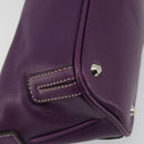 BURBERRY Shoulder Bag Leather Purple Silver Auth 198744A-16