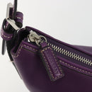 BURBERRY Shoulder Bag Leather Purple Silver Auth 198744A-11