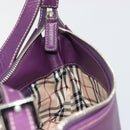 BURBERRY Shoulder Bag Leather Purple Silver Auth 198744A-17