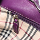 BURBERRY Shoulder Bag Leather Purple Silver Auth 198744A-19
