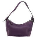 BURBERRY Shoulder Bag Leather Purple Silver Auth 198744A-13