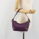 BURBERRY Shoulder Bag Leather Purple Silver Auth 198744A-21