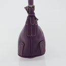 BURBERRY Shoulder Bag Leather Purple Silver Auth 198744A-3