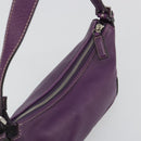 BURBERRY Shoulder Bag Leather Purple Silver Auth 198744A-6