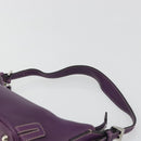 BURBERRY Shoulder Bag Leather Purple Silver Auth 198744A-8