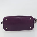 BURBERRY Shoulder Bag Leather Purple Silver Auth 198744A-5