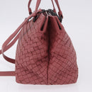 BOTTEGA VENETA INTRECCIATO Hand Bag Leather 2way Pink Auth 198745V-4