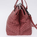 BOTTEGA VENETA INTRECCIATO Hand Bag Leather 2way Pink Auth 198745V-5