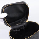 CHANEL COCO Mark Vanity Hand Bag Caviar Skin Black Gold CC Auth 198746V-15