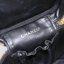 CHANEL COCO Mark Vanity Hand Bag Caviar Skin Black Gold CC Auth 198746V-16