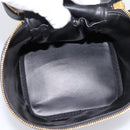 CHANEL COCO Mark Vanity Hand Bag Caviar Skin Black Gold CC Auth 198746V-17