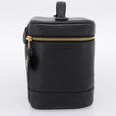 CHANEL COCO Mark Vanity Hand Bag Caviar Skin Black Gold CC Auth 198746V-4