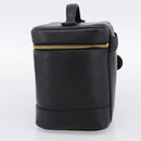 CHANEL COCO Mark Vanity Hand Bag Caviar Skin Black Gold CC Auth 198746V-5
