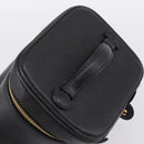 CHANEL COCO Mark Vanity Hand Bag Caviar Skin Black Gold CC Auth 198746V-6