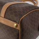 CELINE Macadam Canvas Boston Bag PVC Leather Brown Gold Auth 198748-9