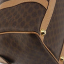 CELINE Macadam Canvas Boston Bag PVC Leather Brown Gold Auth 198748-16