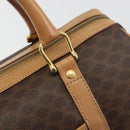 CELINE Macadam Canvas Boston Bag PVC Leather Brown Gold Auth 198748-17