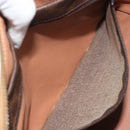 CELINE Macadam Canvas Boston Bag PVC Leather Brown Gold Auth 198748-11