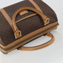 CELINE Macadam Canvas Boston Bag PVC Leather Brown Gold Auth 198748-6