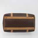 CELINE Macadam Canvas Boston Bag PVC Leather Brown Gold Auth 198748-5