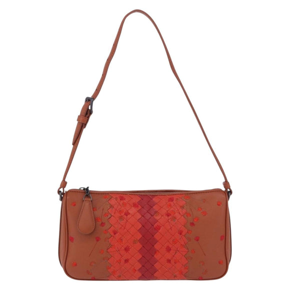 BOTTEGA VENETA INTRECCIATO Shoulder Bag Leather Brown Auth 198750M