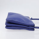 CELINE Trio Shoulder Bag Leather Blue Gold Auth 198751-3