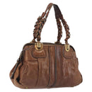 Chloe Hand Bag Leather Brown Gold Auth 198752-1