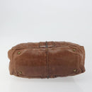 Chloe Hand Bag Leather Brown Gold Auth 198752-5