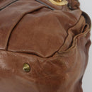 Chloe Hand Bag Leather Brown Gold Auth 198752-10
