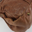 Chloe Hand Bag Leather Brown Gold Auth 198752-14