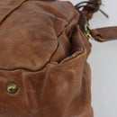 Chloe Hand Bag Leather Brown Gold Auth 198752-15