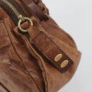 Chloe Hand Bag Leather Brown Gold Auth 198752-17