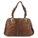 Chloe Hand Bag Leather Brown Gold Auth 198752-2