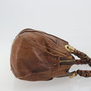 Chloe Hand Bag Leather Brown Gold Auth 198752-3