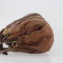 Chloe Hand Bag Leather Brown Gold Auth 198752-4