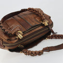Chloe Hand Bag Leather Brown Gold Auth 198752-6