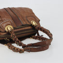 Chloe Hand Bag Leather Brown Gold Auth 198752-7