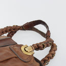 Chloe Hand Bag Leather Brown Gold Auth 198752-8