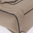 CELINE Luggage Nano Hand Bag Leather 2way Beige Auth 198753V-16