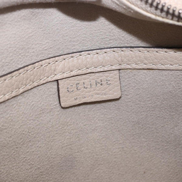 CELINE Luggage Nano Hand Bag Leather 2way Beige Auth 198753V