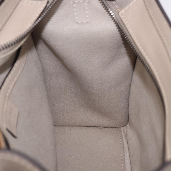 CELINE Luggage Nano Hand Bag Leather 2way Beige Auth 198753V