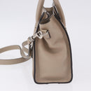 CELINE Luggage Nano Hand Bag Leather 2way Beige Auth 198753V-3