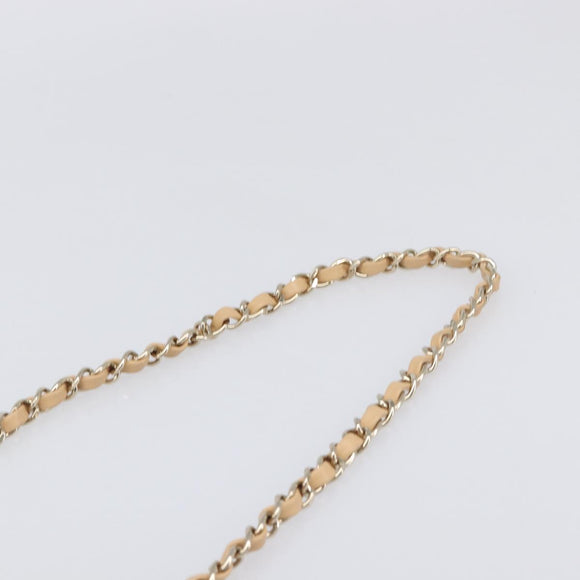 CHANEL Mini Matelasse Chain Shoulder Bag Lamb Skin Beige Gold CC Auth 198755SAM