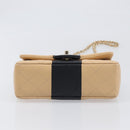 CHANEL Mini Matelasse Chain Shoulder Bag Lamb Skin Beige Gold CC Auth 198755SAM-6