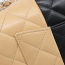 CHANEL Mini Matelasse Chain Shoulder Bag Lamb Skin Beige Gold CC Auth 198755SAM-9