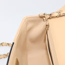 CHANEL Mini Matelasse Chain Shoulder Bag Lamb Skin Beige Gold CC Auth 198755SAM-25