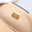 CHANEL Mini Matelasse Chain Shoulder Bag Lamb Skin Beige Gold CC Auth 198755SAM-11