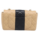 CHANEL Mini Matelasse Chain Shoulder Bag Lamb Skin Beige Gold CC Auth 198755SAM-2